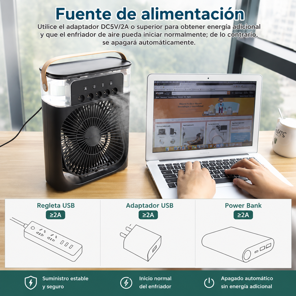 Ventilador Humificador 3 en 1