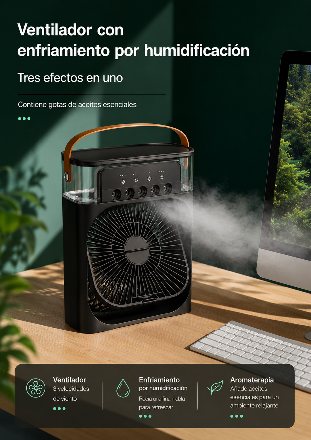 Ventilador Humificador 3 en 1
