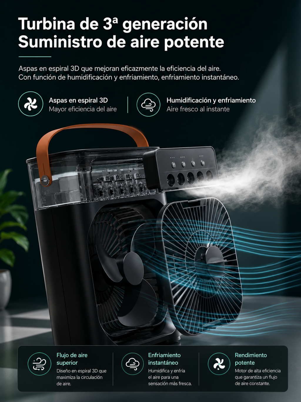 Ventilador Humificador 3 en 1