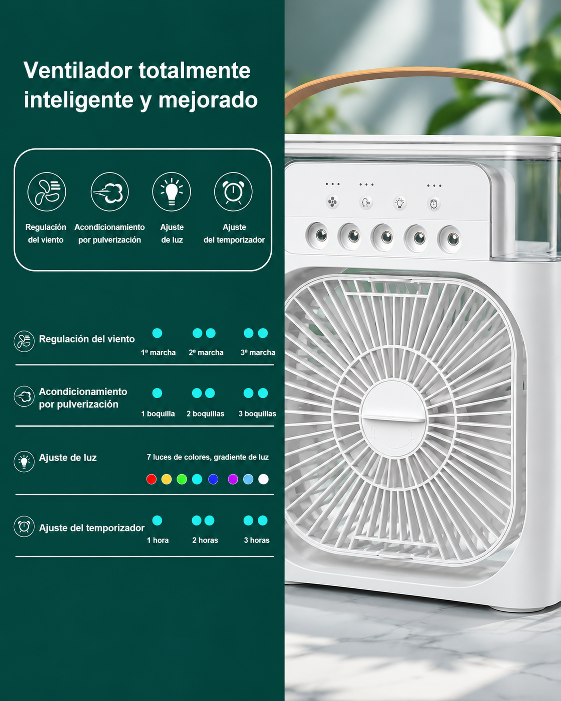 Ventilador Humificador 3 en 1