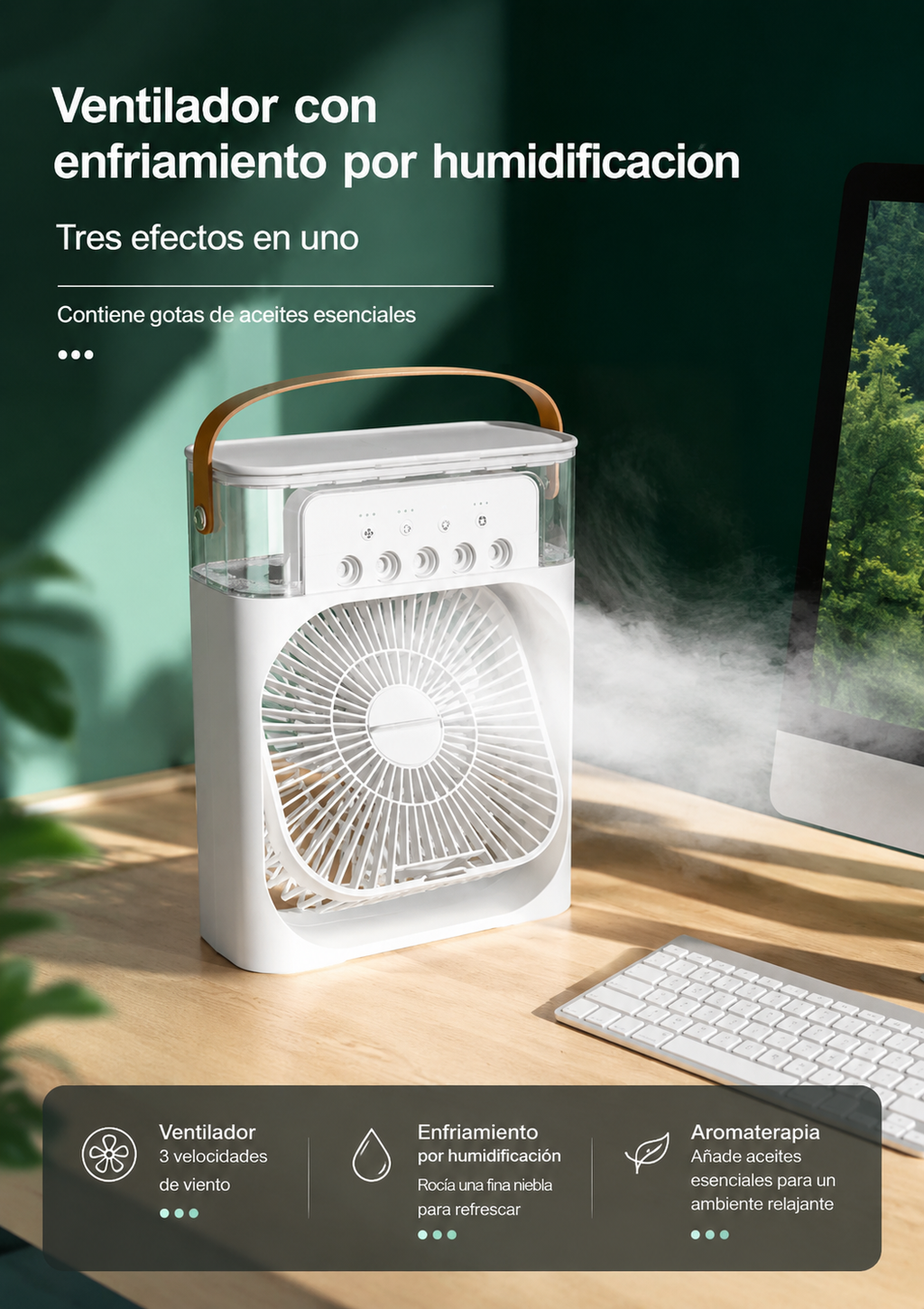 Ventilador Humificador 3 en 1