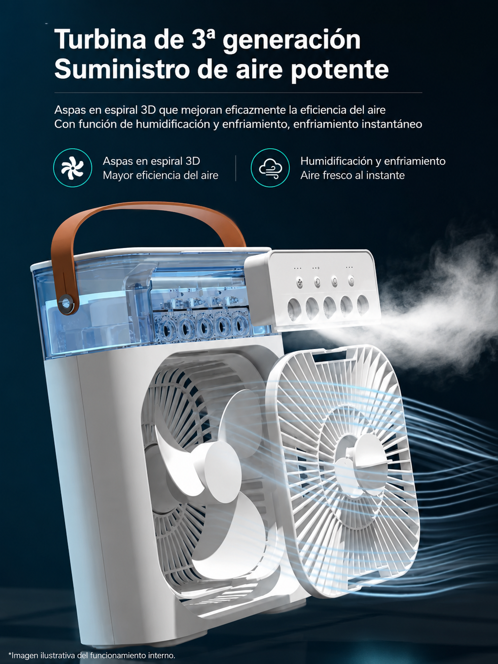 Ventilador Humificador 3 en 1